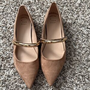 A New Day Brown Flats with Gold Detail
